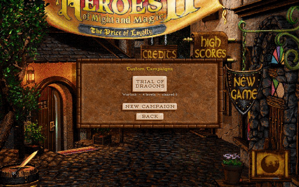 The custom campaign editor listing a campaign's levels with options to add and reorder them
